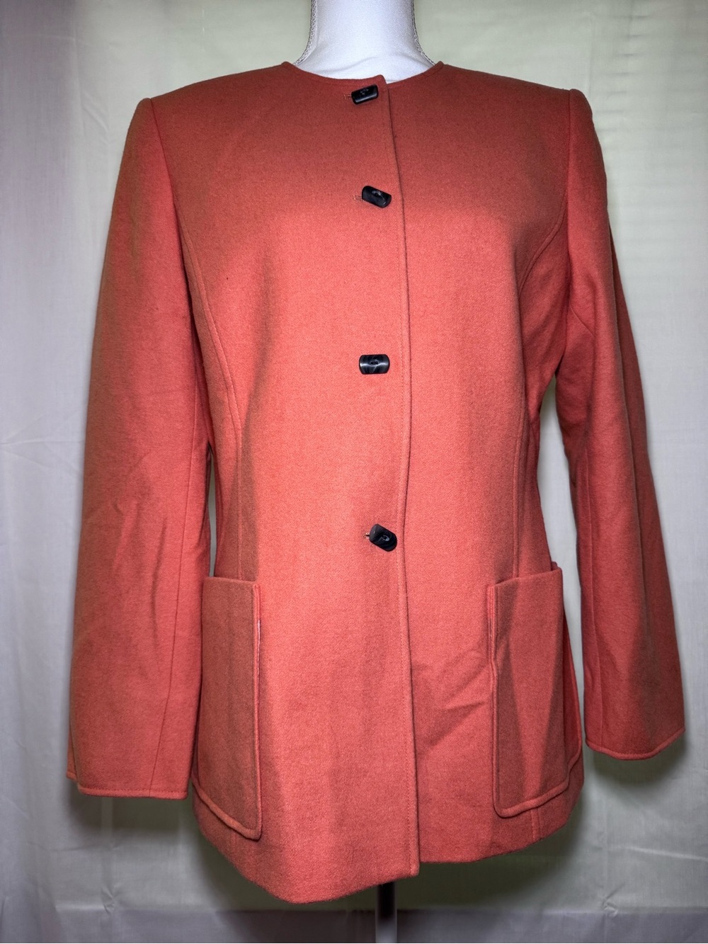 Classic Women's Orange Wool Blend Jacket